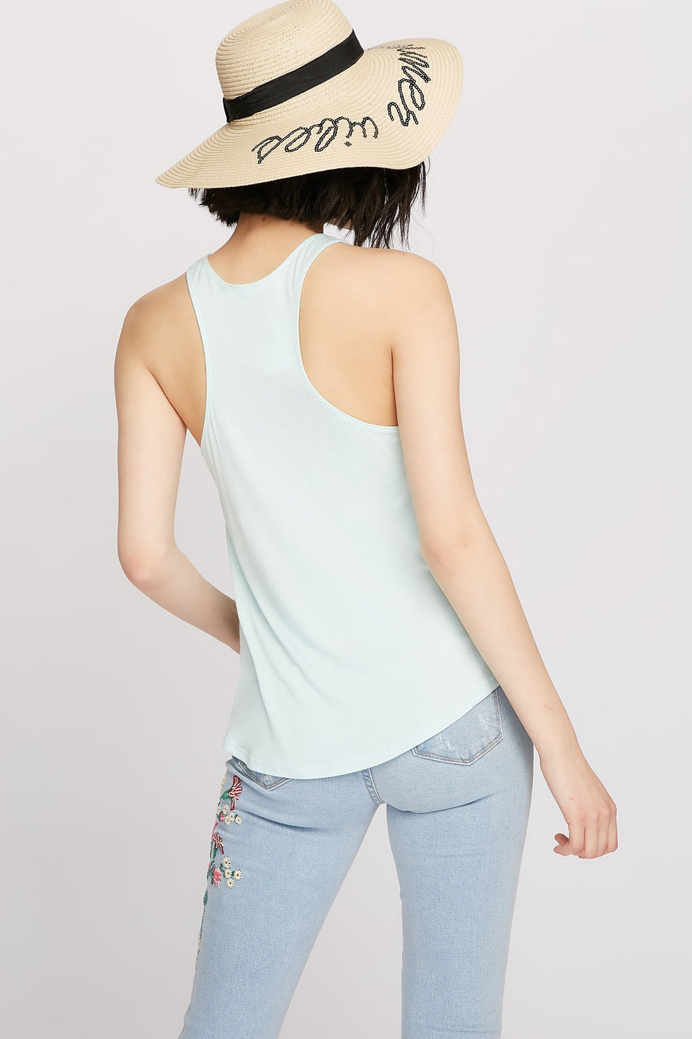 Women Venice Beach Racerback Graphic Tank Aqua