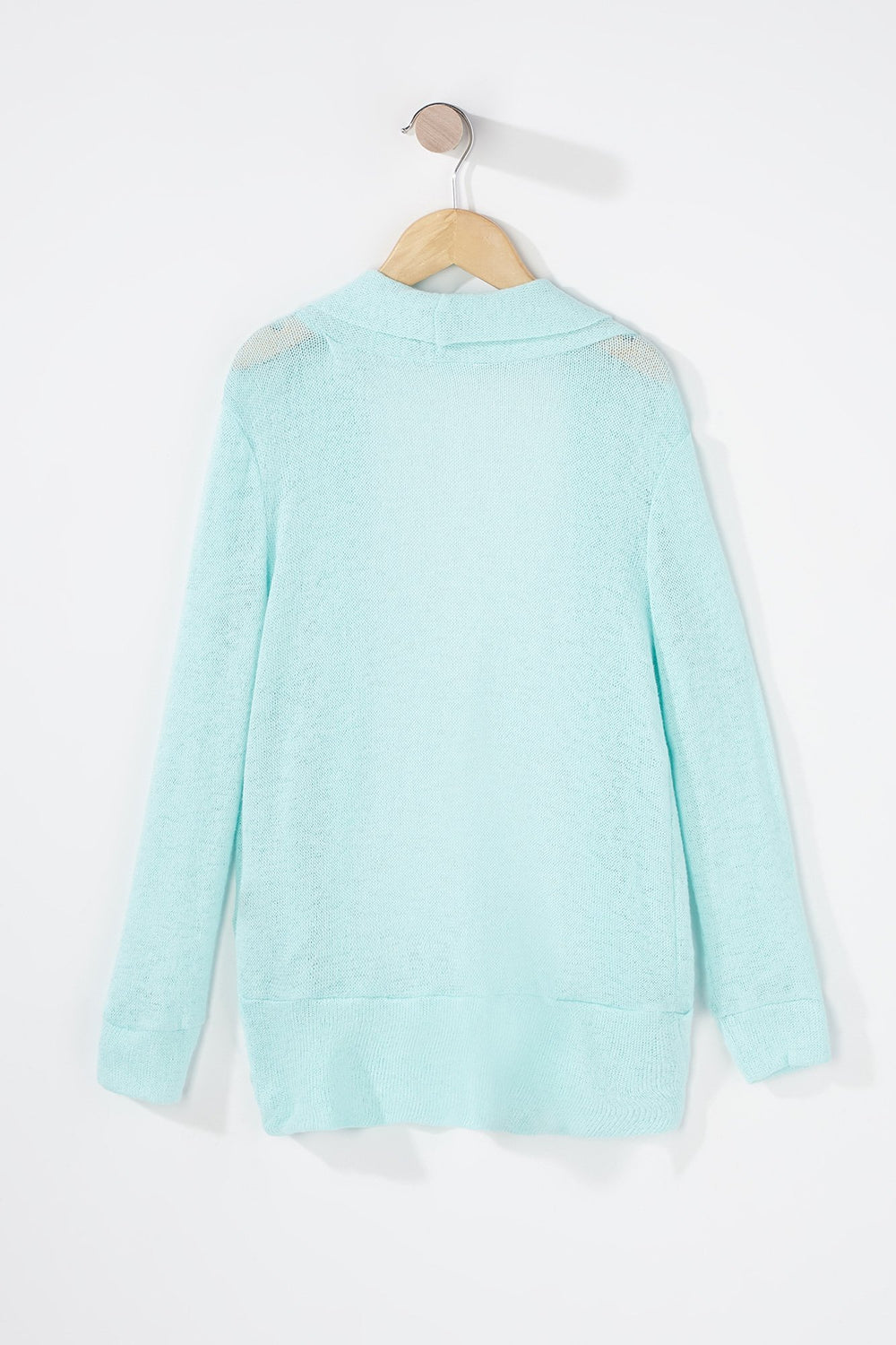 Kids Girls Basic Knit Open-Front Cardigan Aqua
