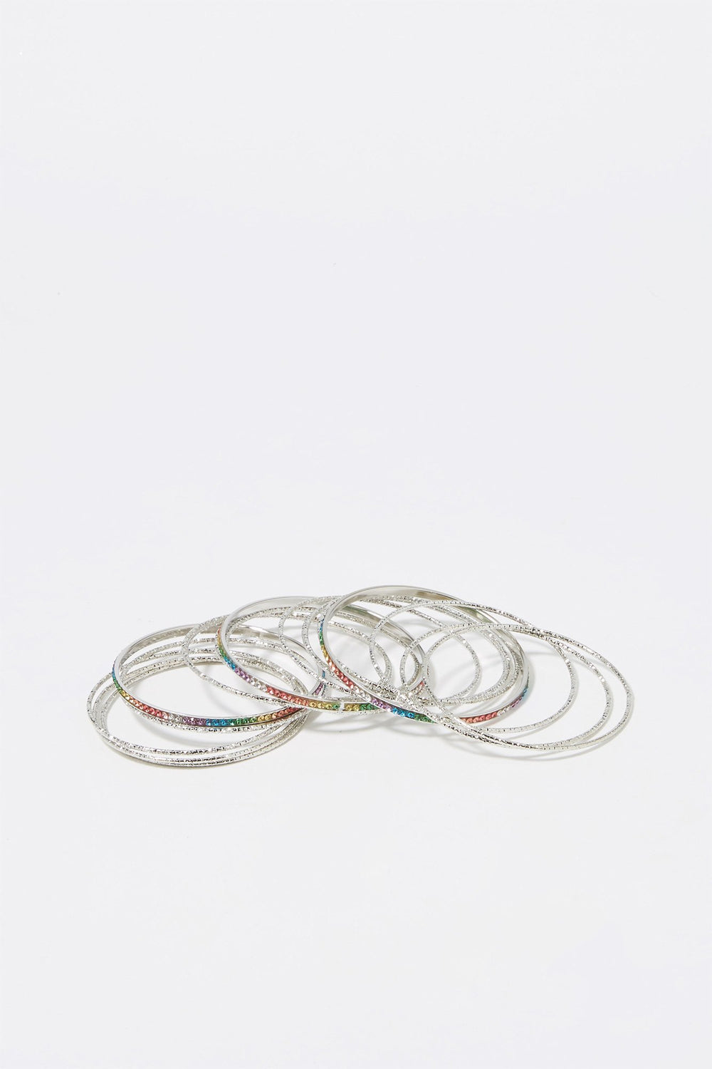 Women Bracelets arc-en-ciel scintillants (18 unités) Argent