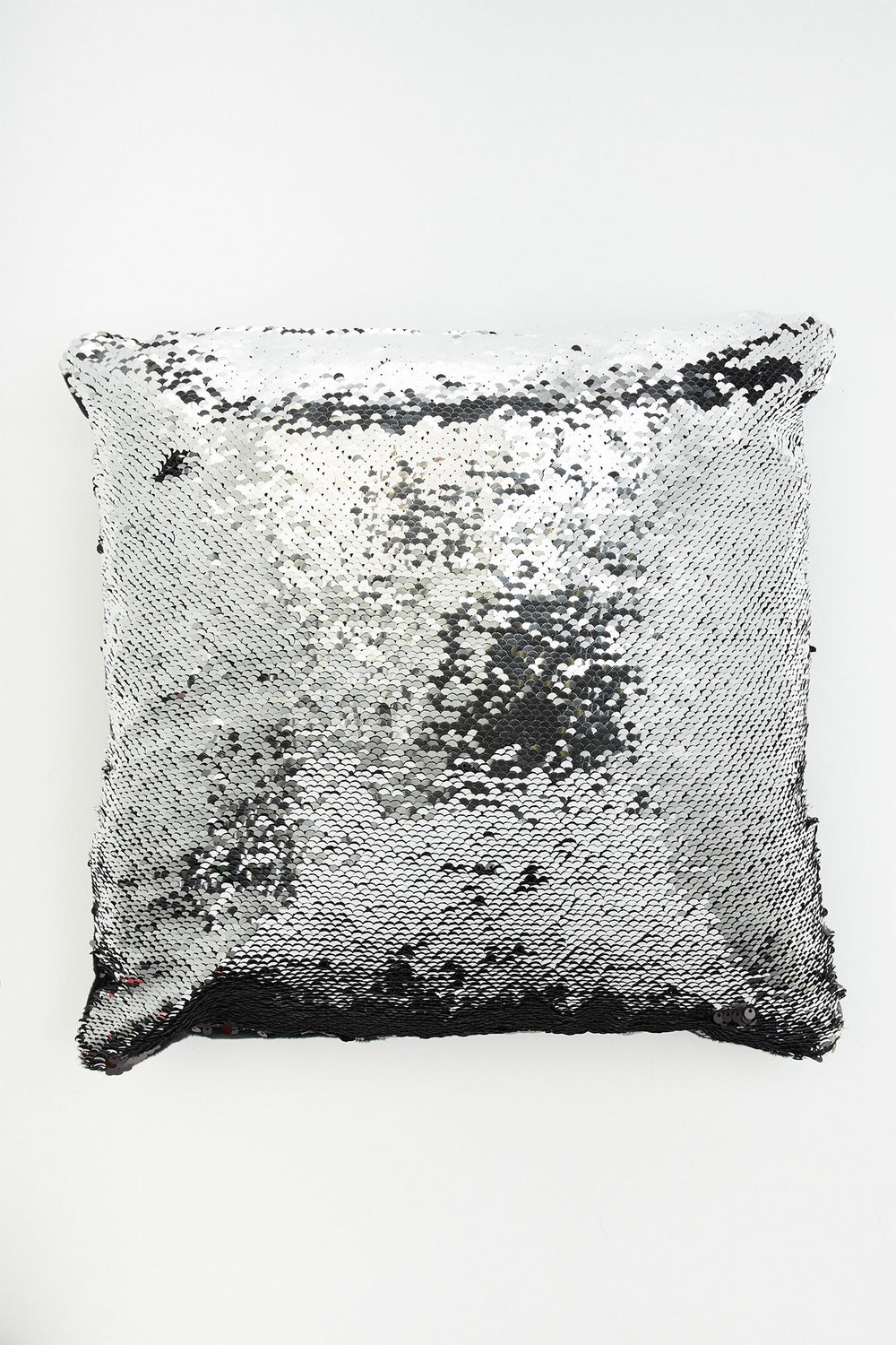 Women Coussin à paillettes réversibles métallisées Argent
