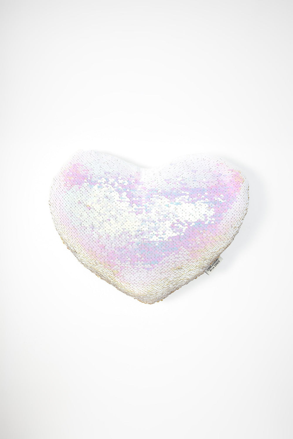 Women Coussin en peluche Cur à paillettes réversibles Argent