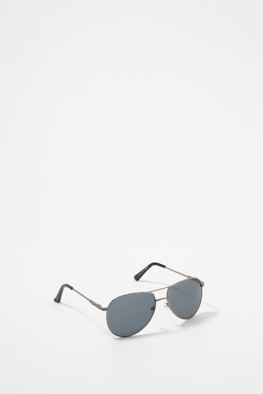 Men Lunettes de soleil aviateur noires Argent