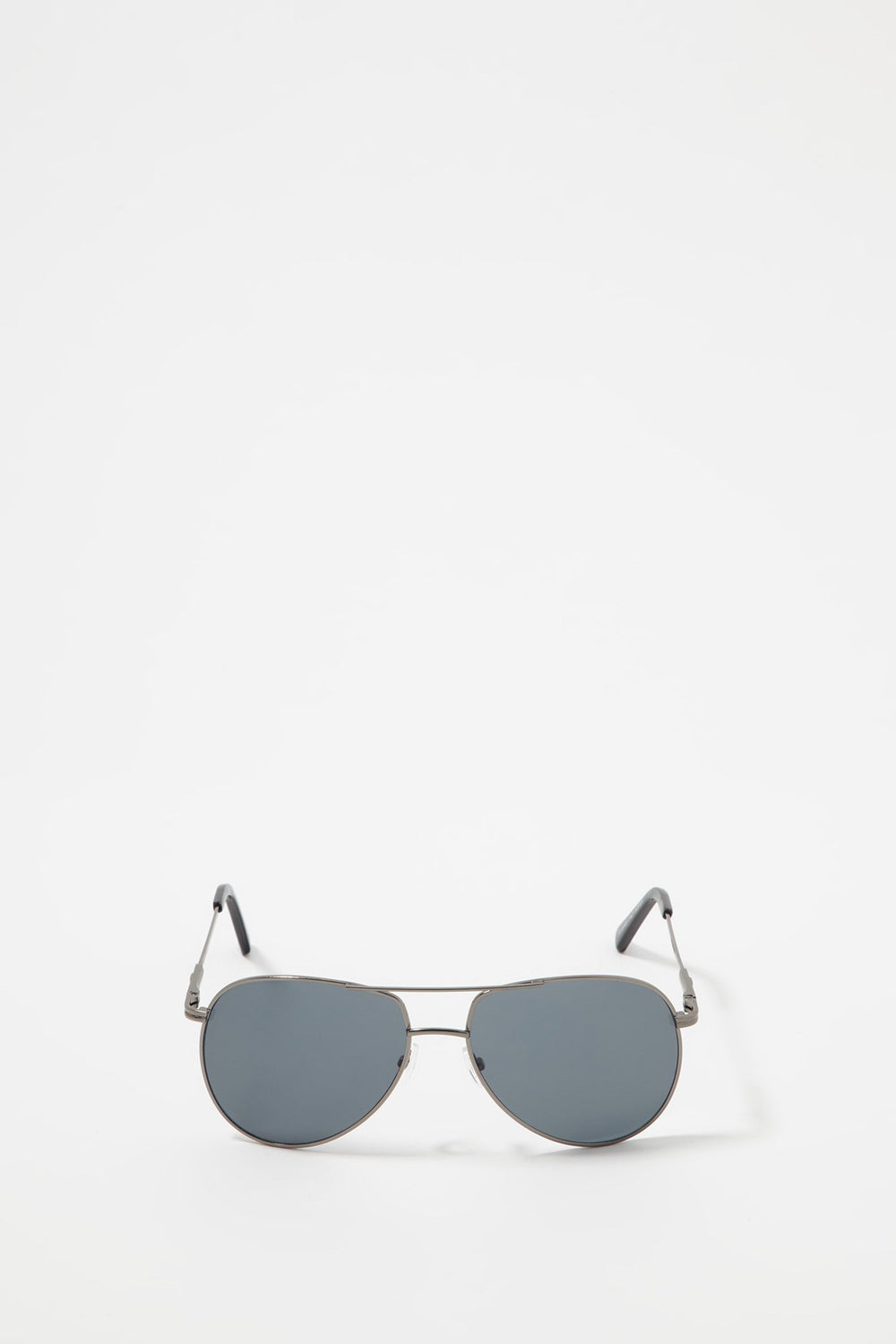 Men Lunettes de soleil aviateur noires Argent