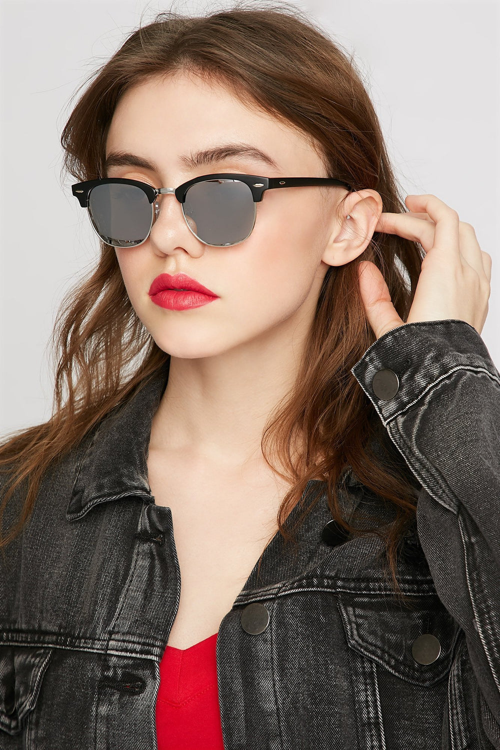 Women Lunettes de soleil Clubmaster classiques Argent