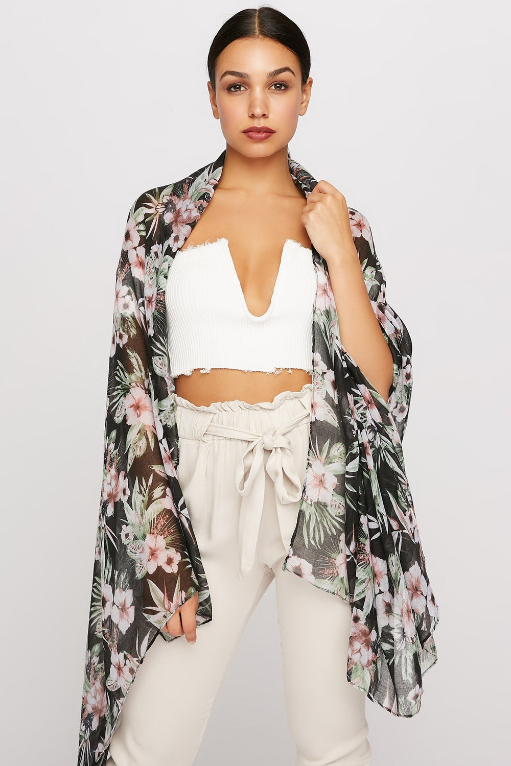 Women Floral Lightweight Scarf Assorted