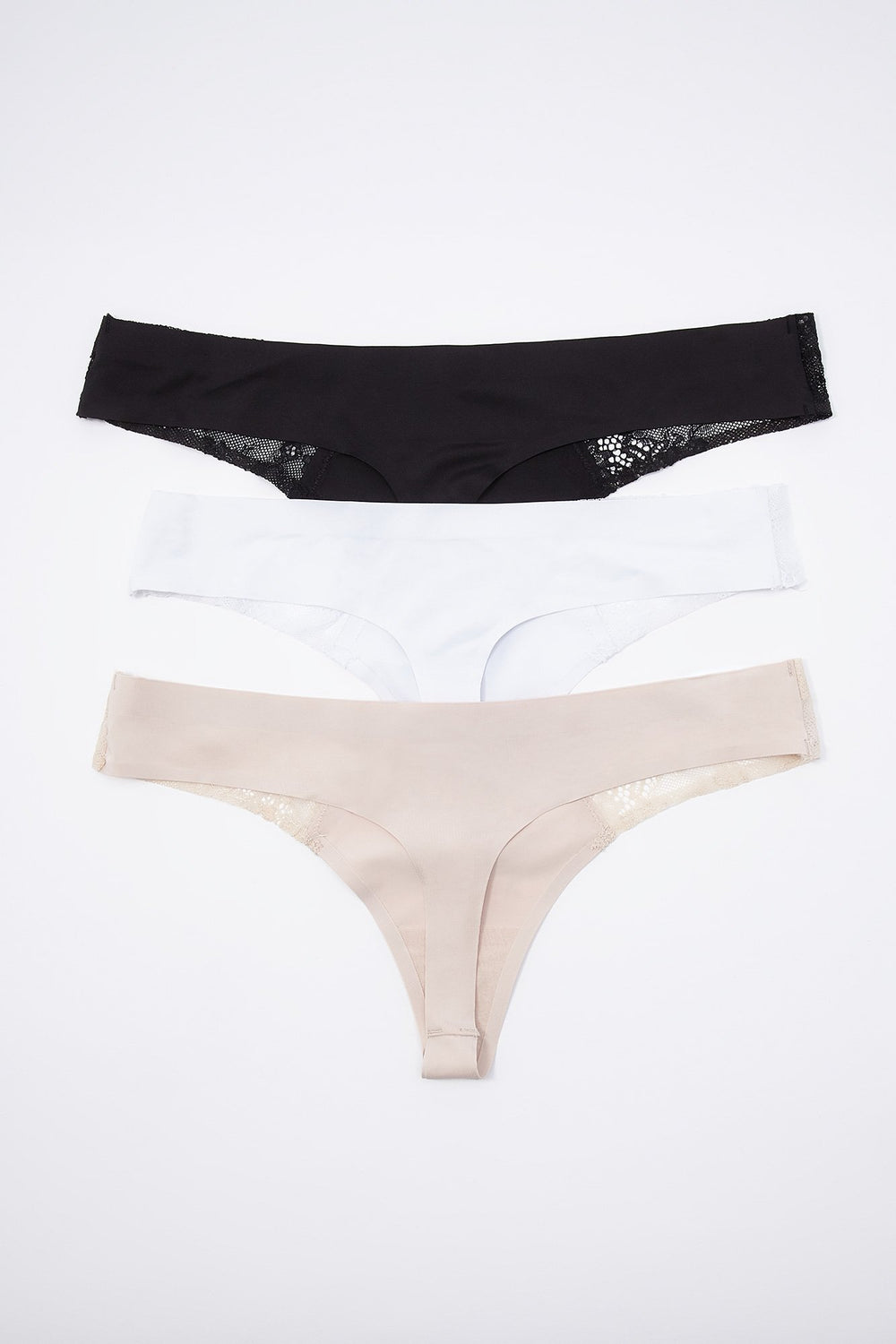Women Low-Rise Thong With Lace (3 Pack) Assorted