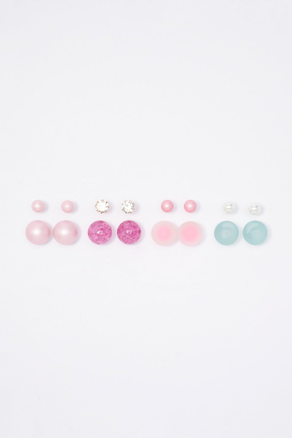 Women Front-Back Assorted Pastel Earrings Set (4 Pairs) Assorted