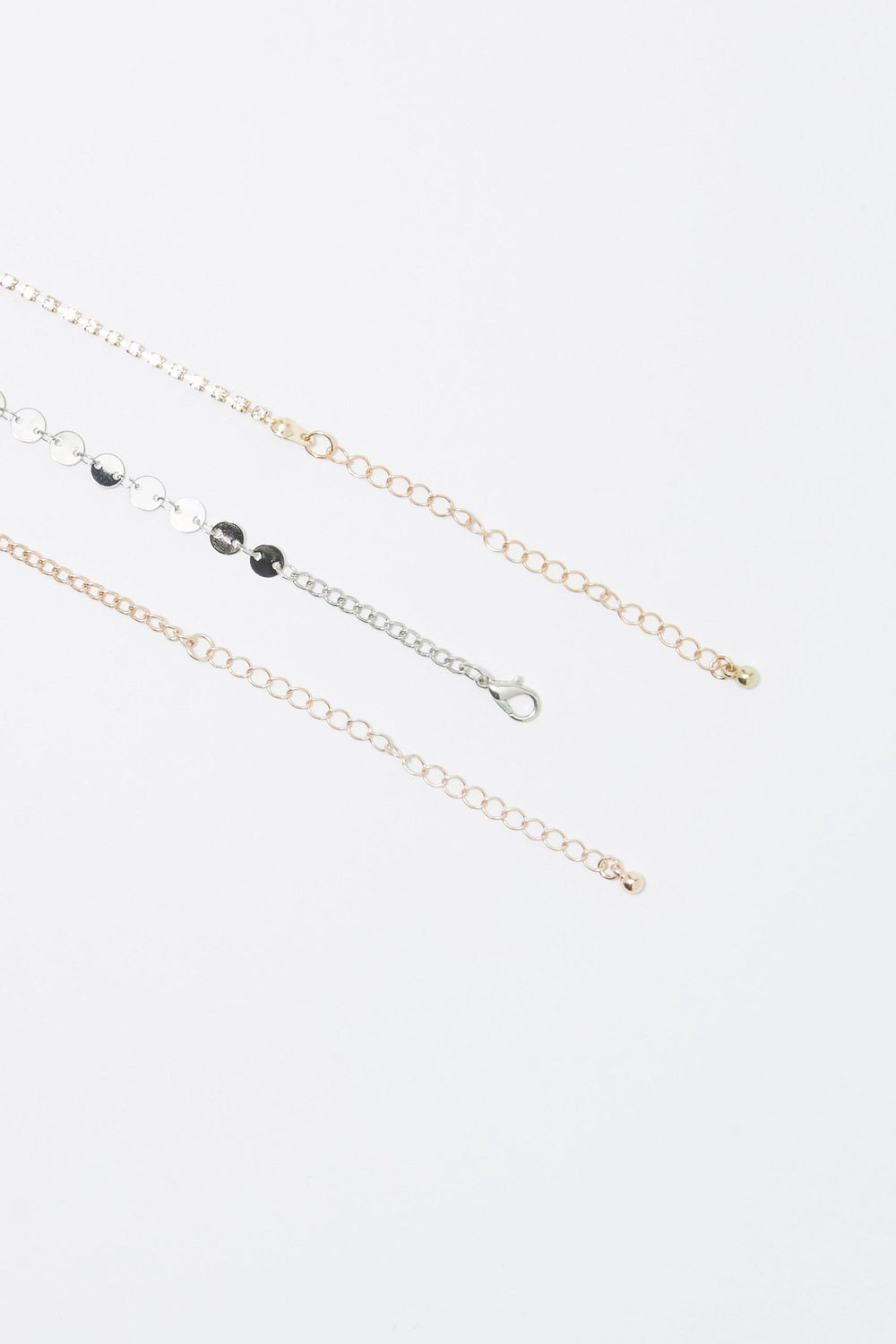 Women Rhinestone Chain Anklets (3 PC) Assorted