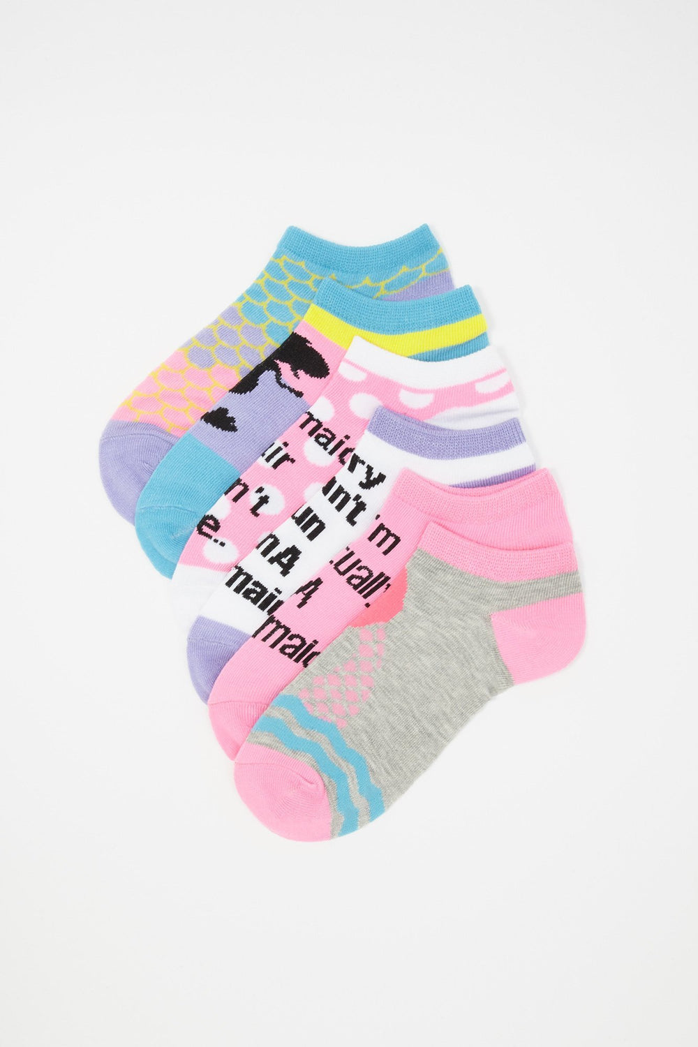 Kids Girls Mermaid Ankle Socks (6 Pairs) Assorted