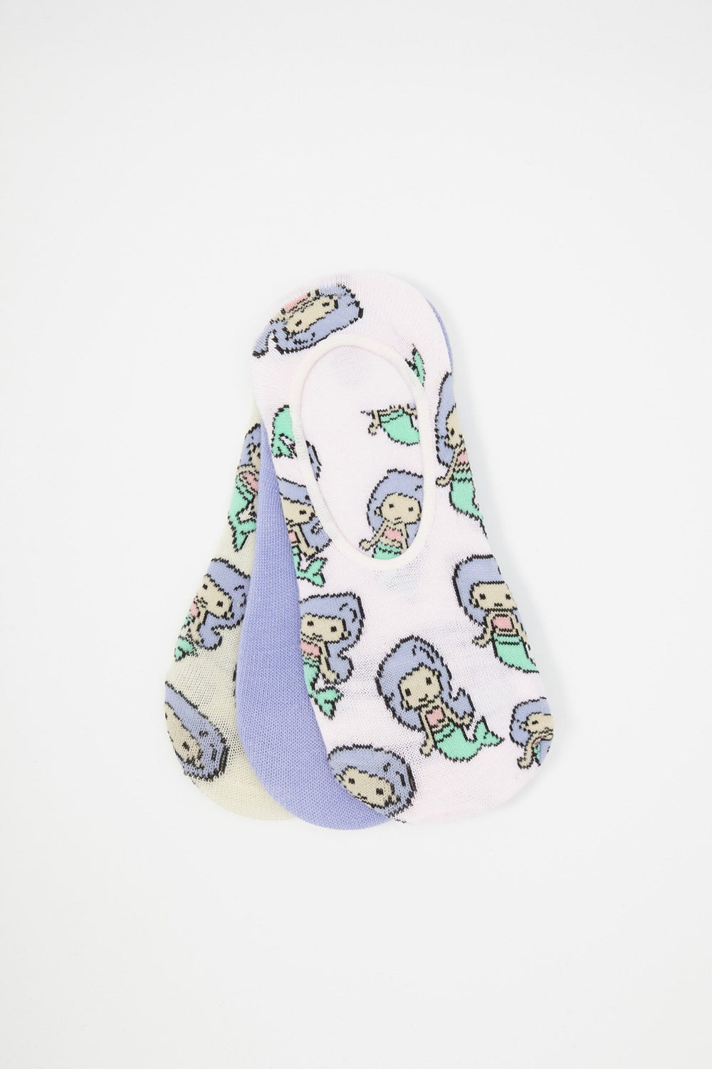 Kids Girls Mermaid Sock Liners (3 Pairs) Assorted