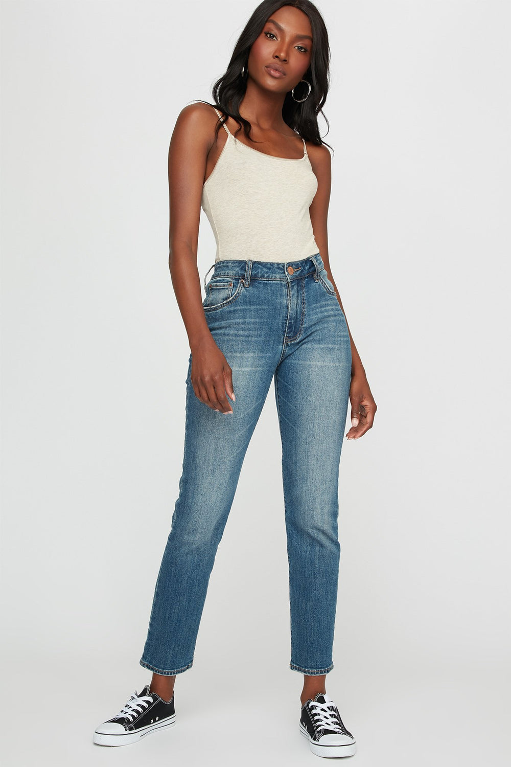 Women Camisole de base colorée à encolure arrondie Avoine