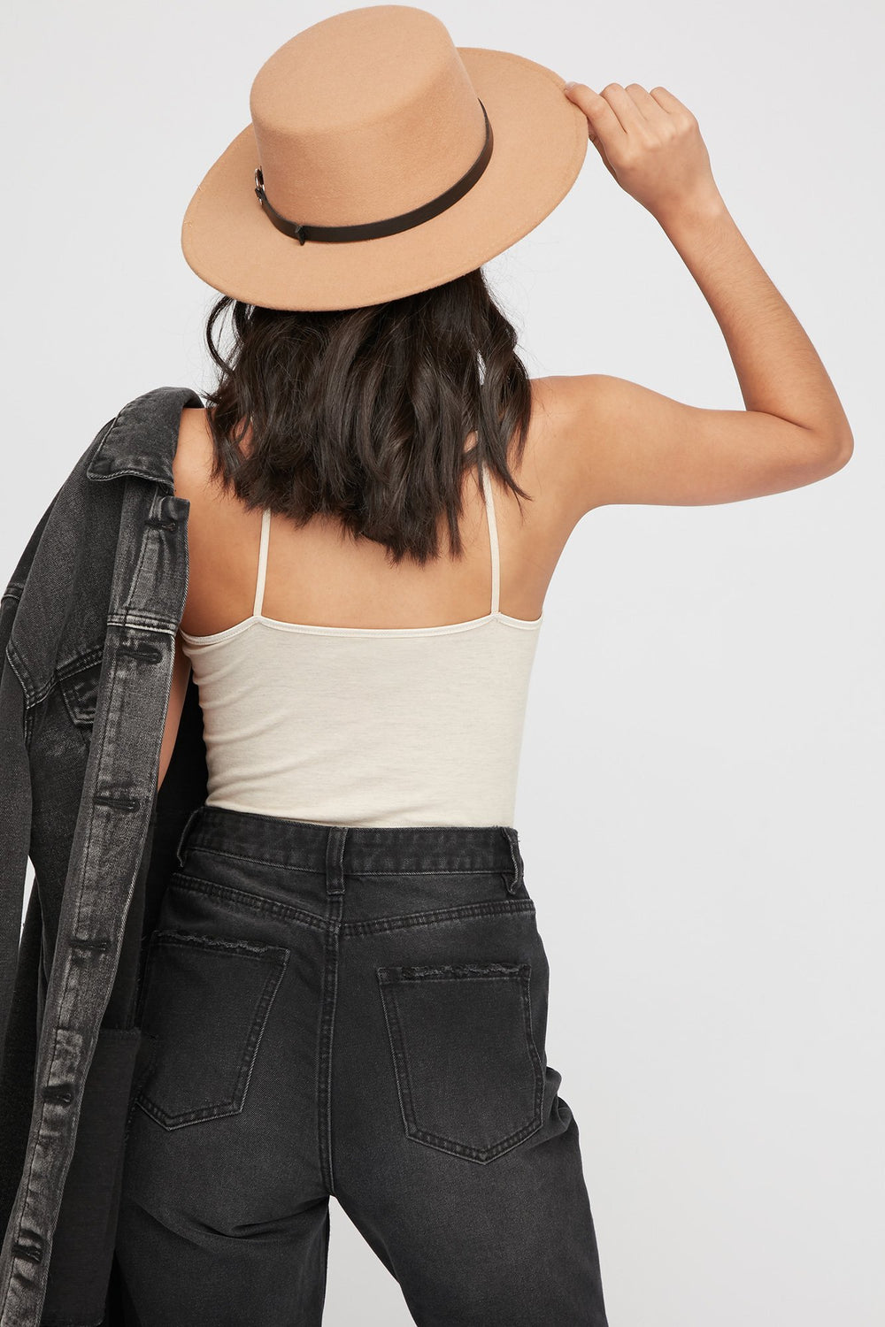 Women Camisole longue de base à encolure arrondie Avoine