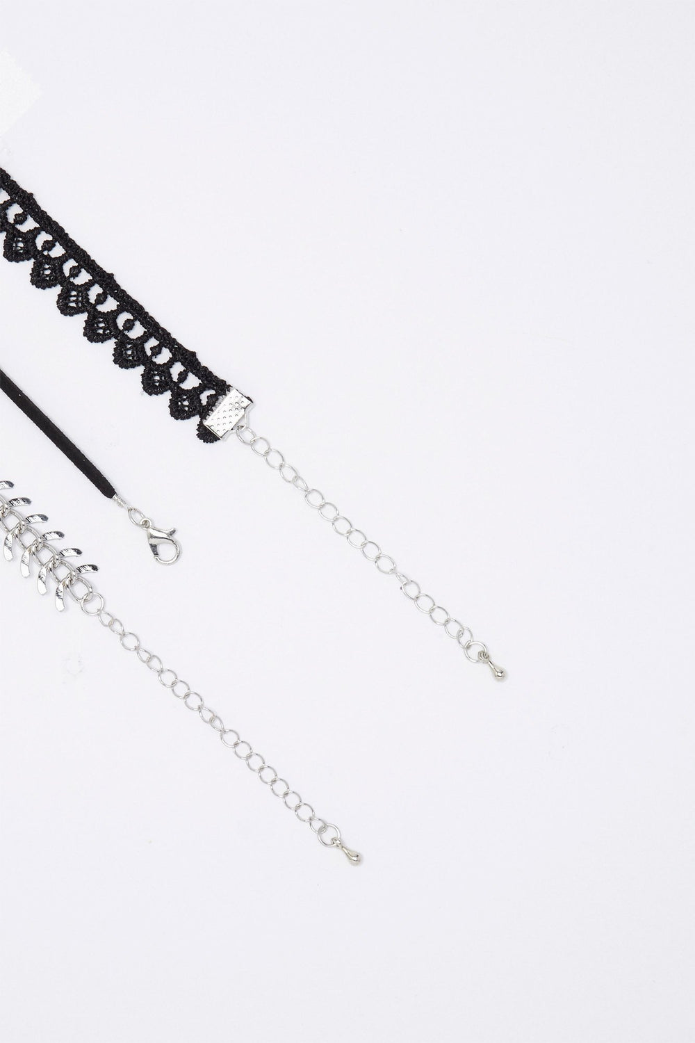 Women Geometric Rhinestone Ball Trio Choker & Front/Back Earrings Set (9 PC) Silver