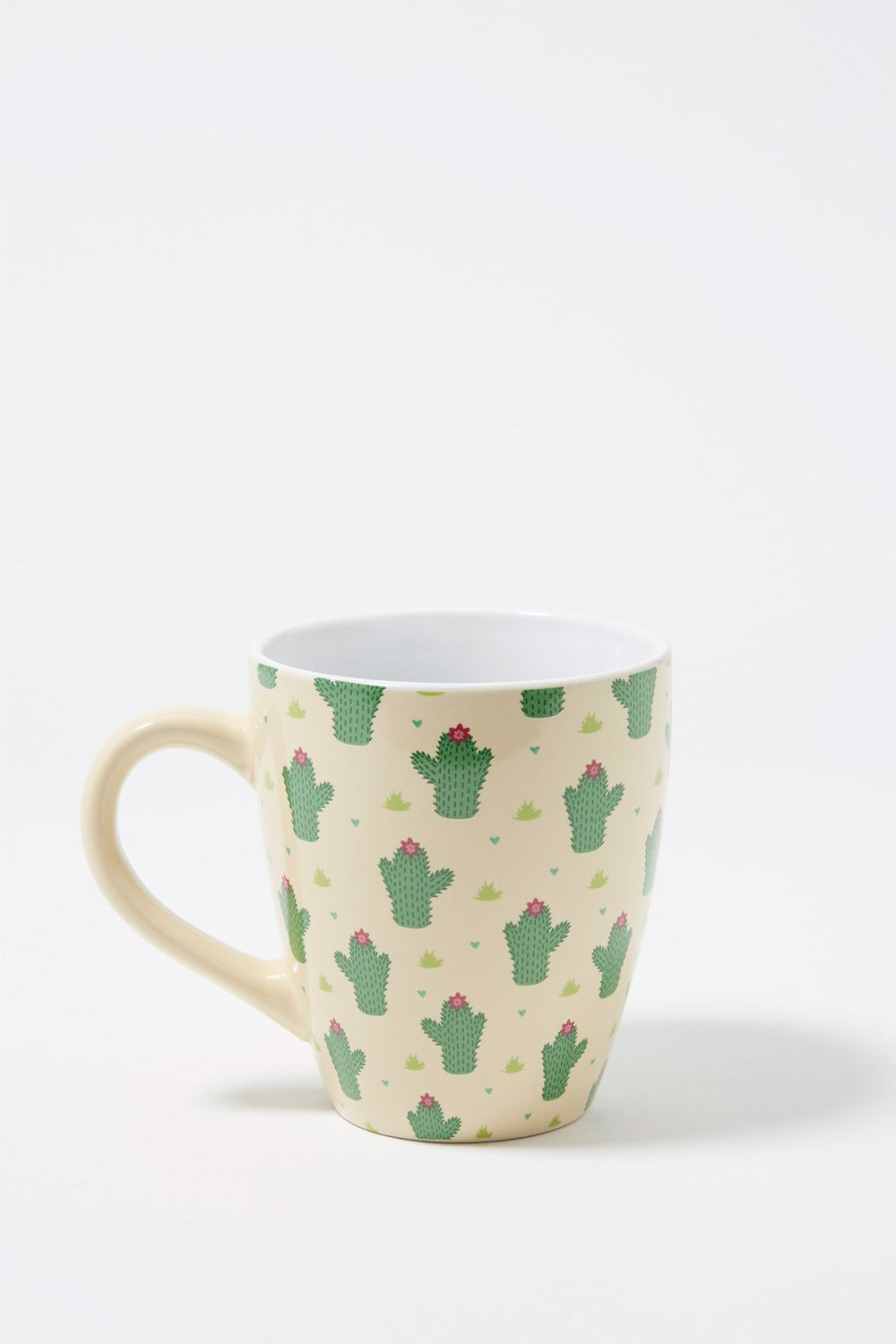Women Ceramic Graphic Cactus Mug Beige