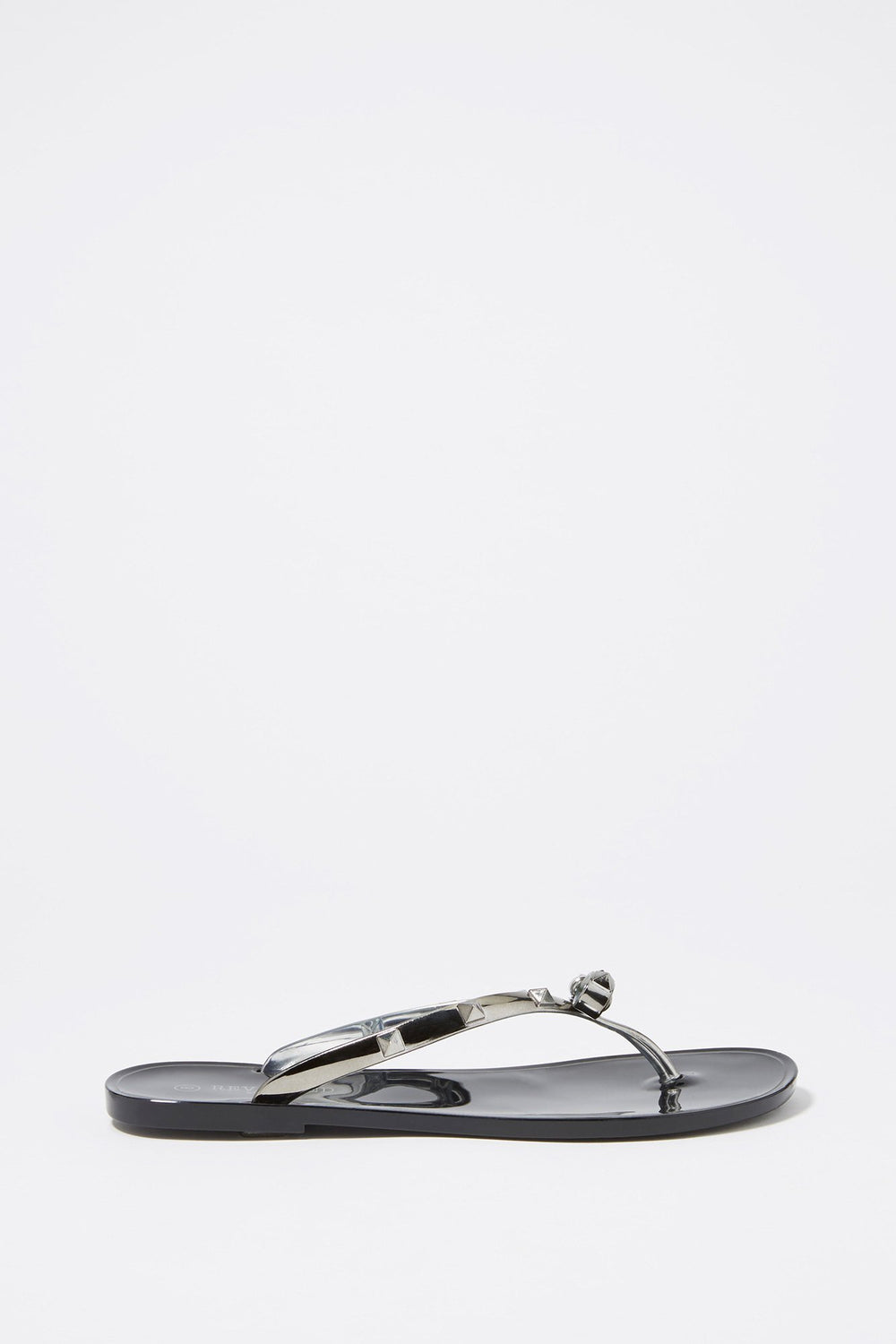 Women Bowtie Studded T-Bar Sandal Black