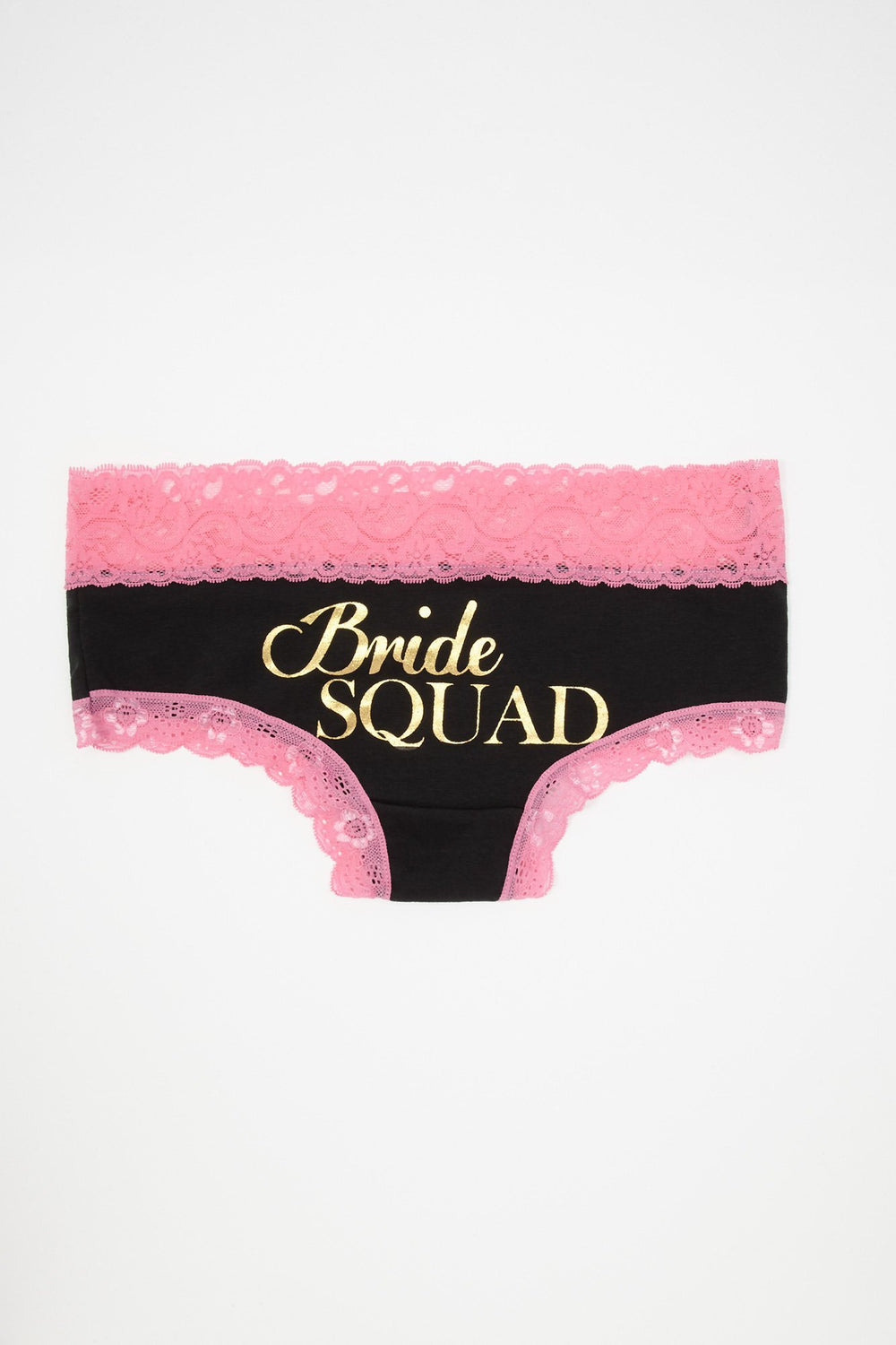 Women Bride Squad Lace Undie Black