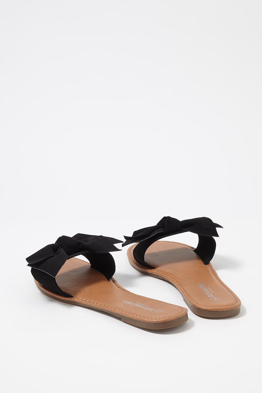 Women Faux-Leather Bowtie Sandal Black