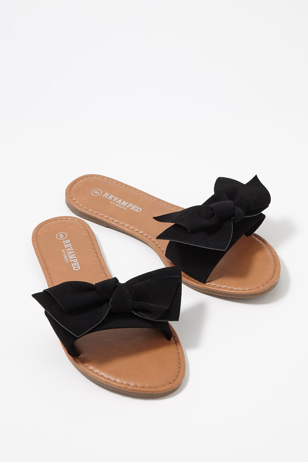 Women Faux-Leather Bowtie Sandal Black