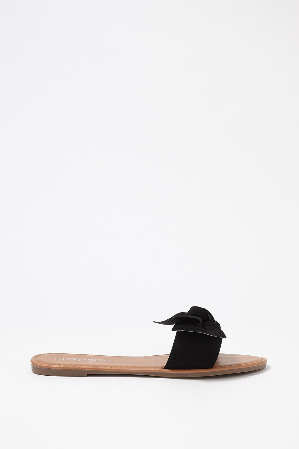 Women Faux-Leather Bowtie Sandal Black