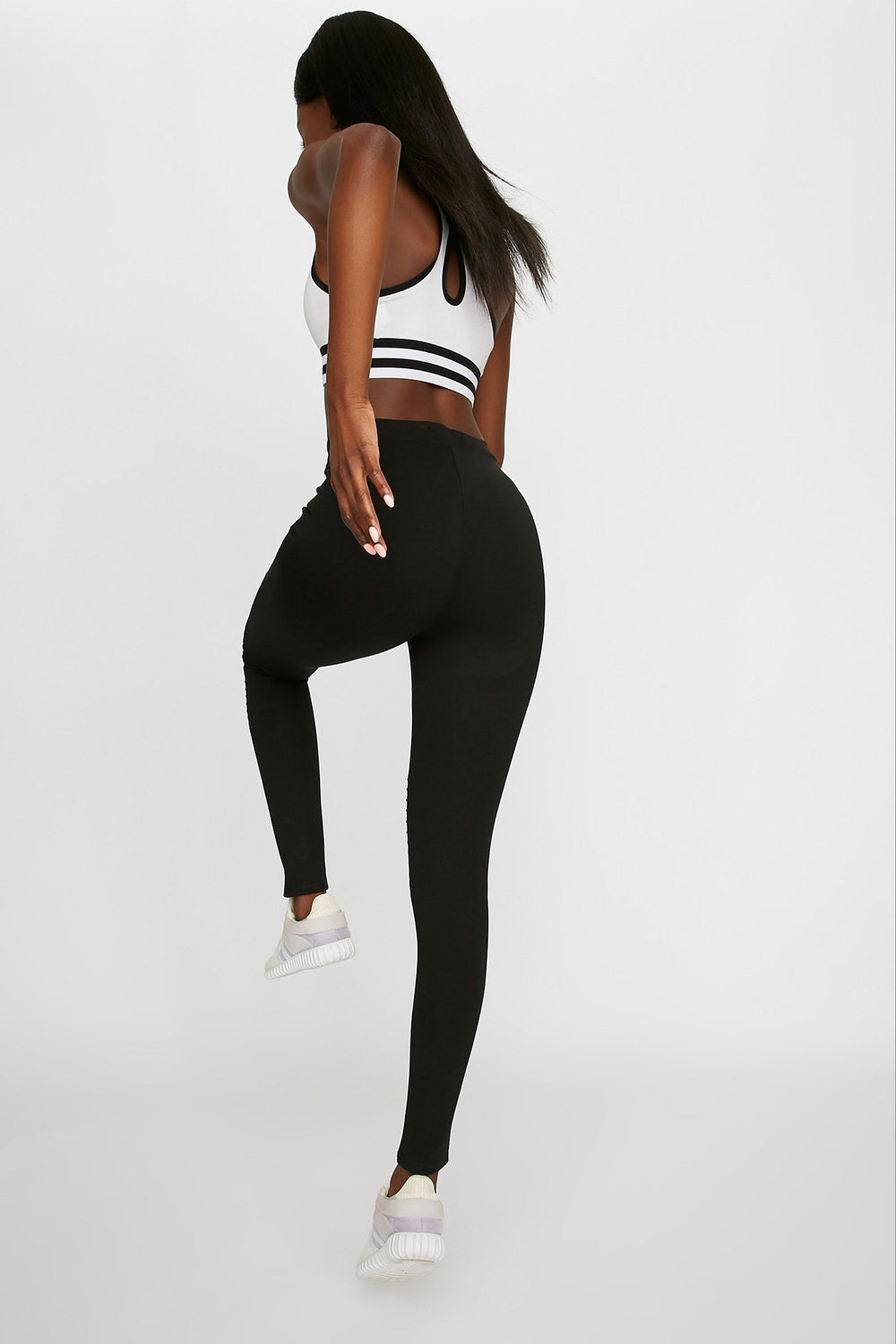 Women High-Rise Moto Skinny Legging Black