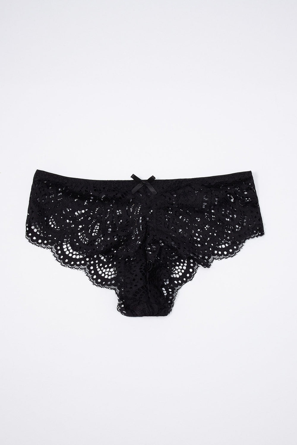 Women Mid-Rise Lace Undie Black