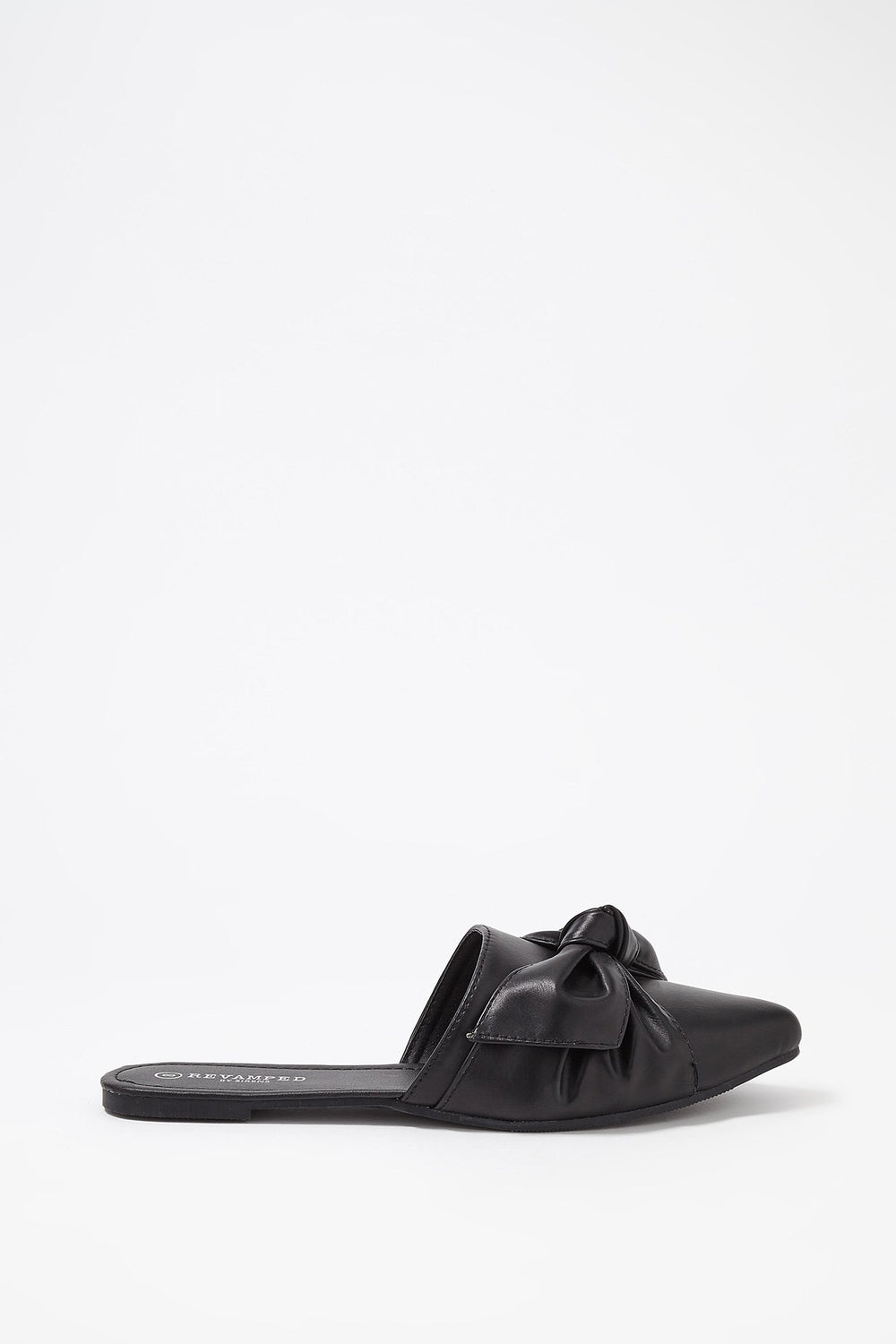 Women Pointed Bowtie Mules Black