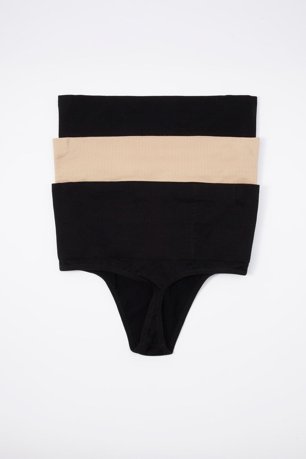 Women Smooth Shaper High-Rise Thong (3 Pack) Black