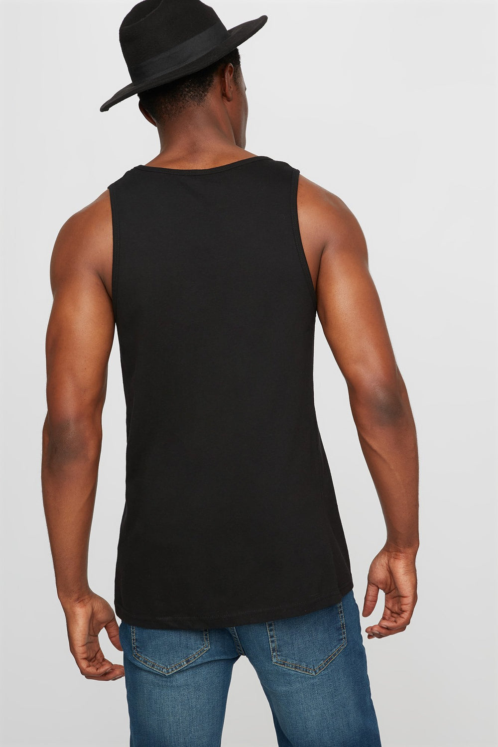 Men Alone Together Floral Graphic Tank Black