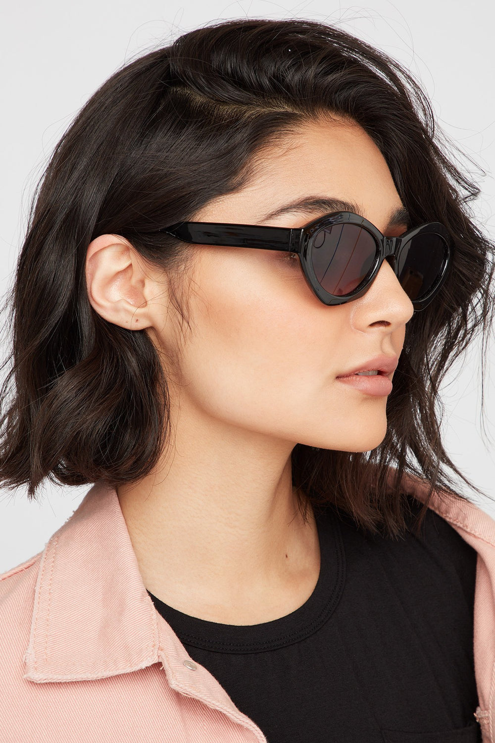 Women Basic Cat Eye Sunglasses Black