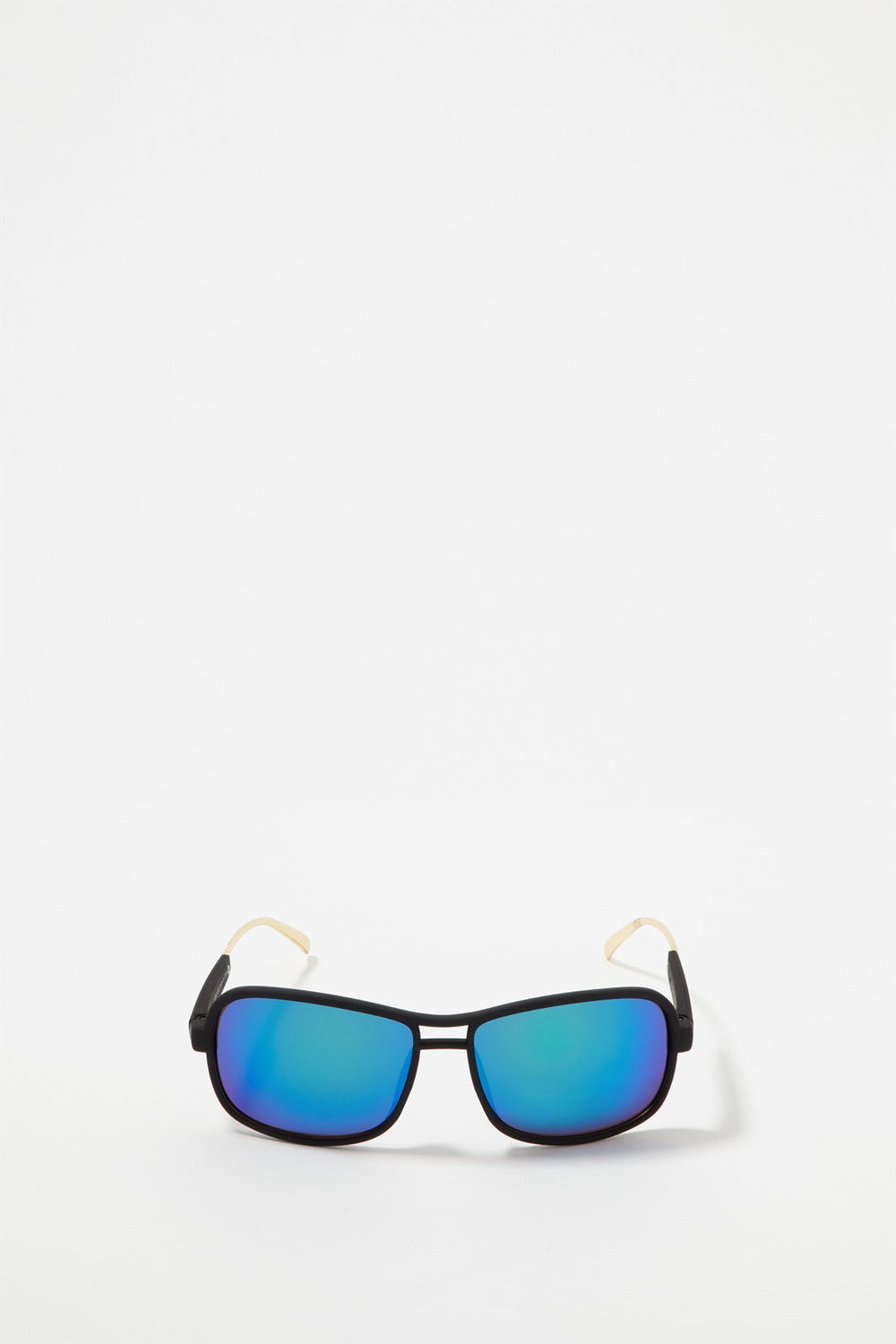 Men Black Coloured Mirrored Lens Wayfarer Sunglasses Black
