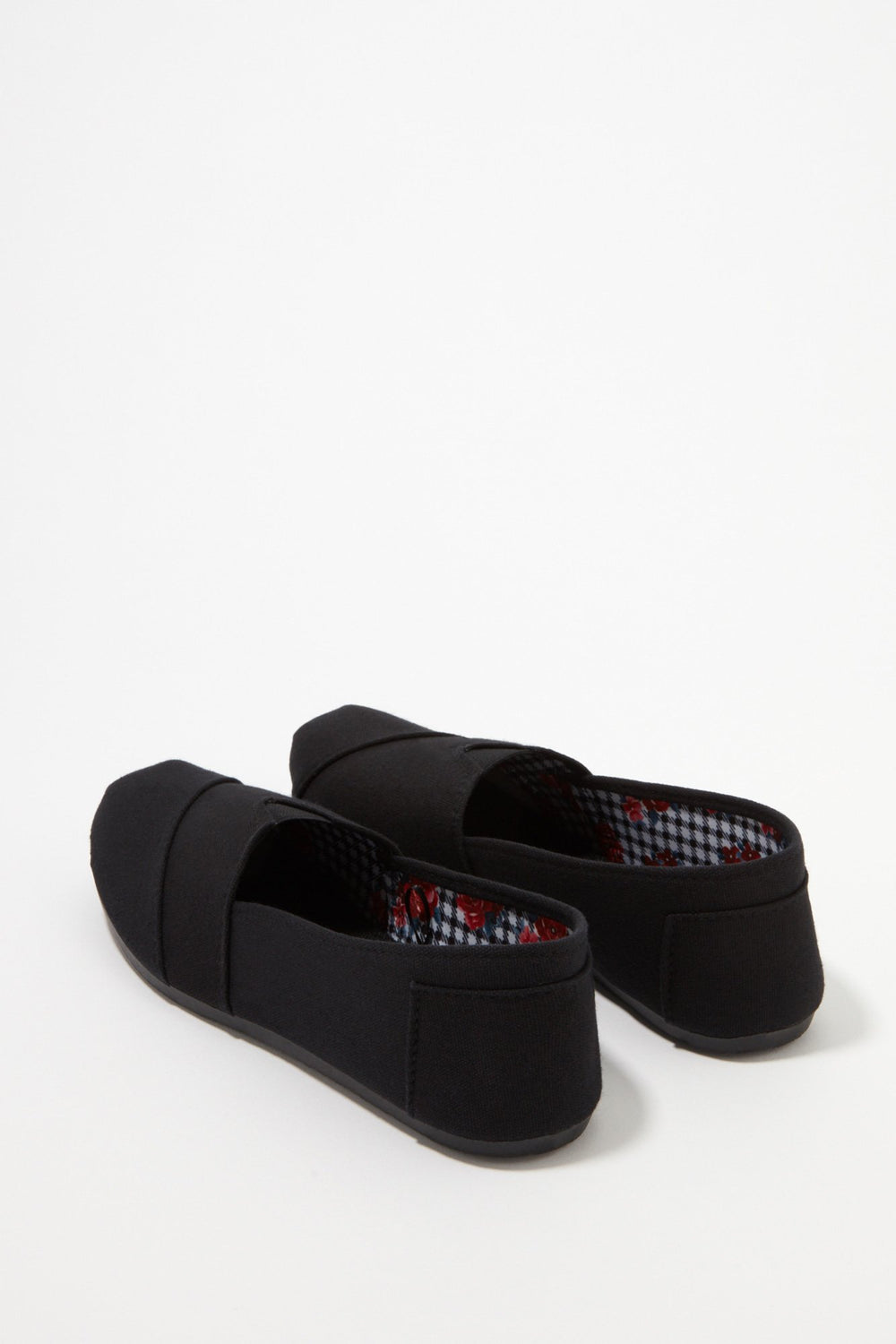 Women Black Sole Canvas Slip-On Sneakers Black