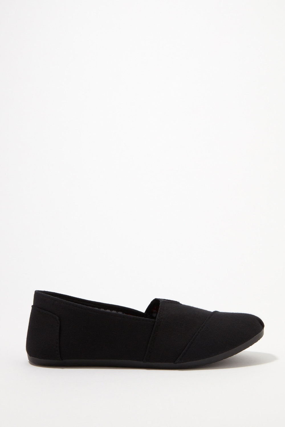 Women Black Sole Canvas Slip-On Sneakers Black