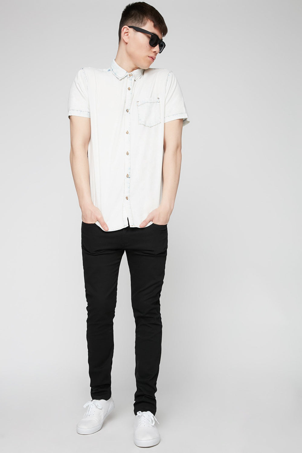 Men Black Twill Skinny Jean Black