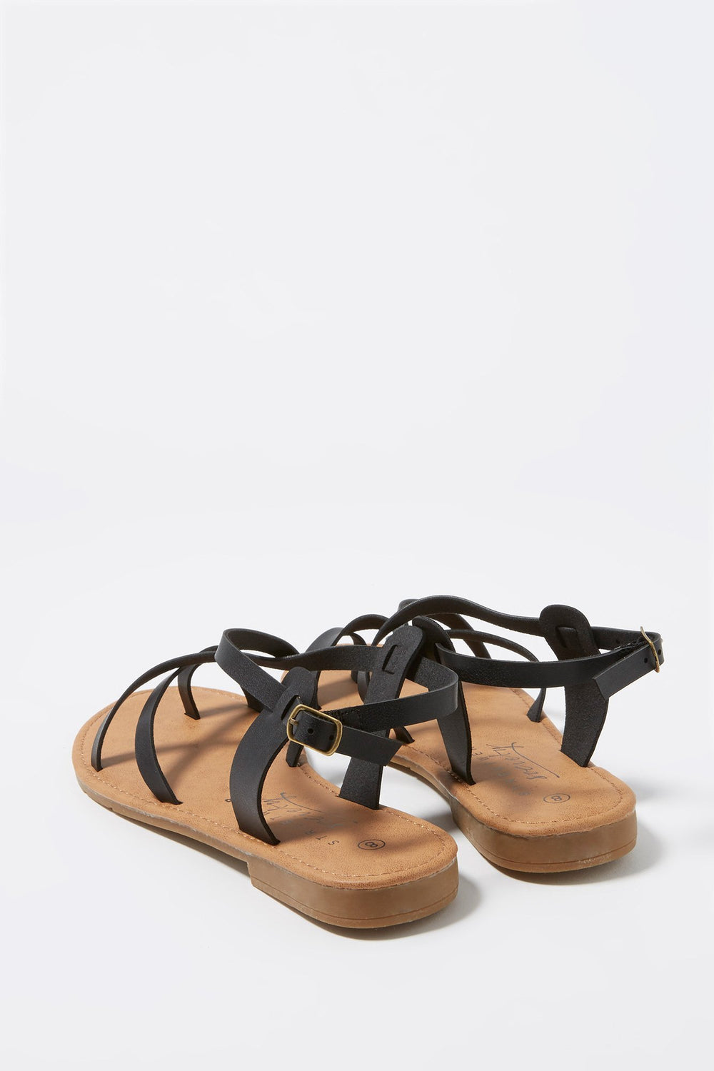 Women Caged Gladiator Toe Piece Sandal Black