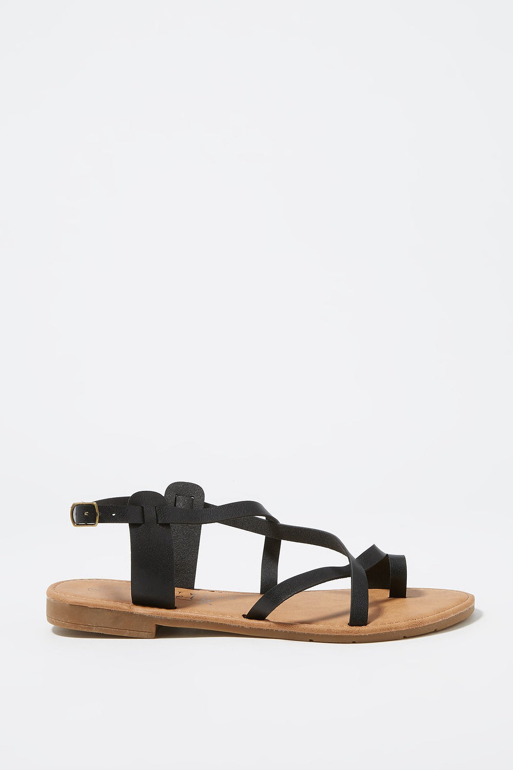 Women Caged Gladiator Toe Piece Sandal Black