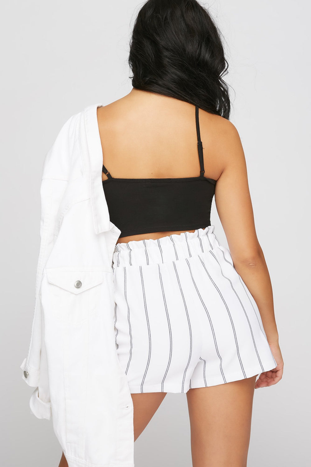Women Caged V-Neck Cropped Tank Black