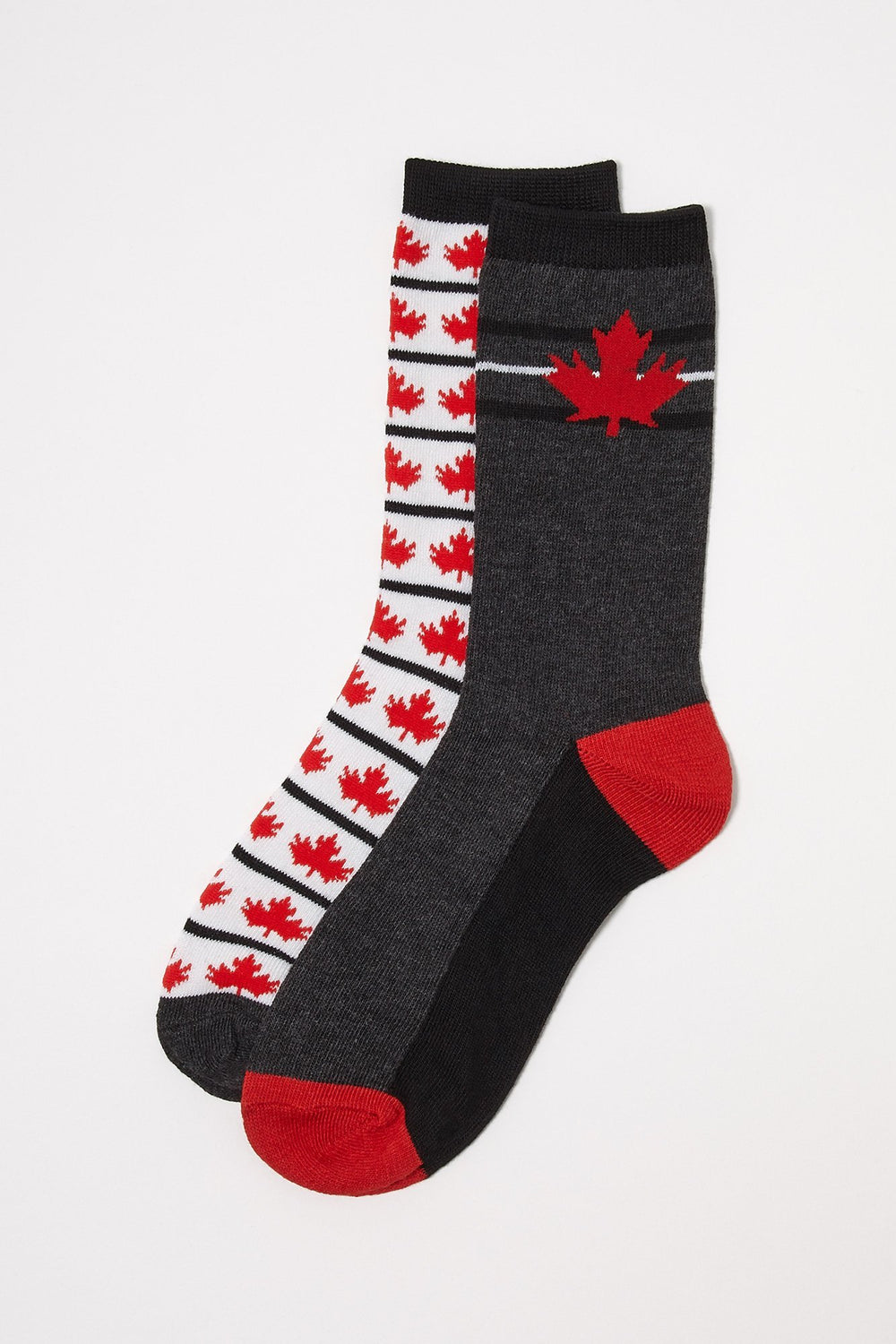Women Canada Day Knit Socks (2 Pairs) Black