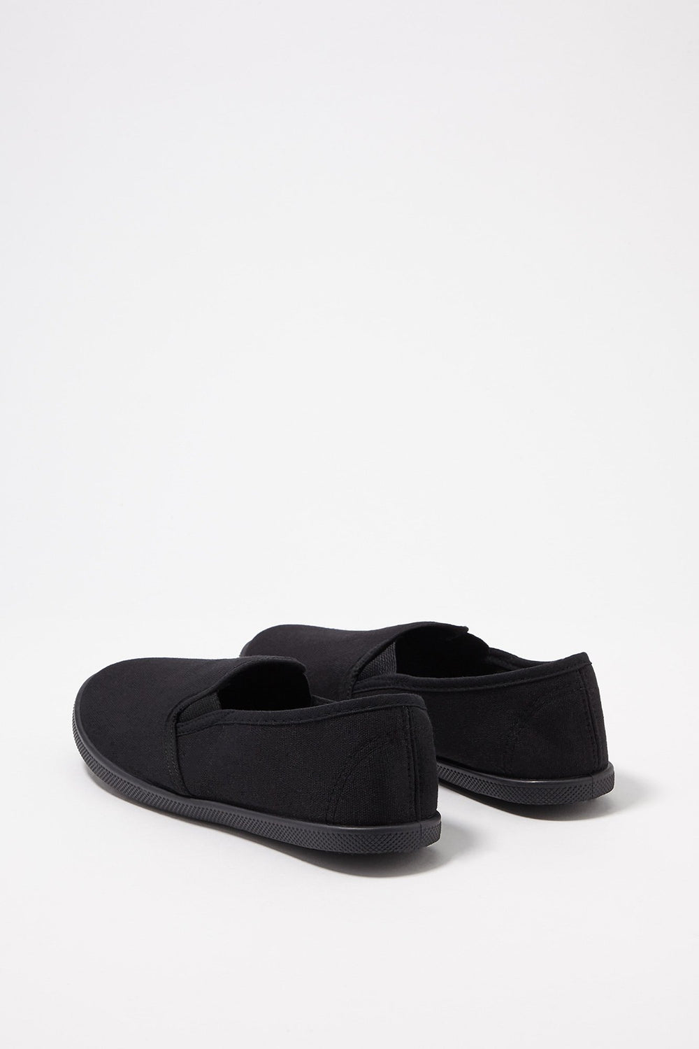 Women Classic Canvas Lace-Up Black Sole Sneakers Black