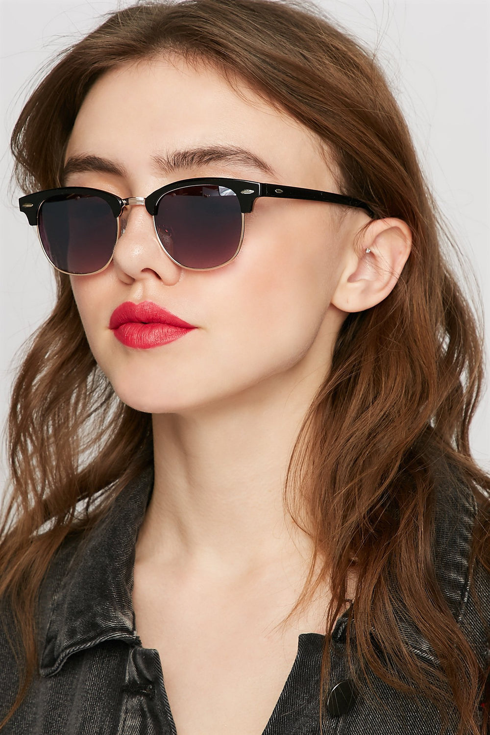 Women Classic Clubmaster Sunglasses Black