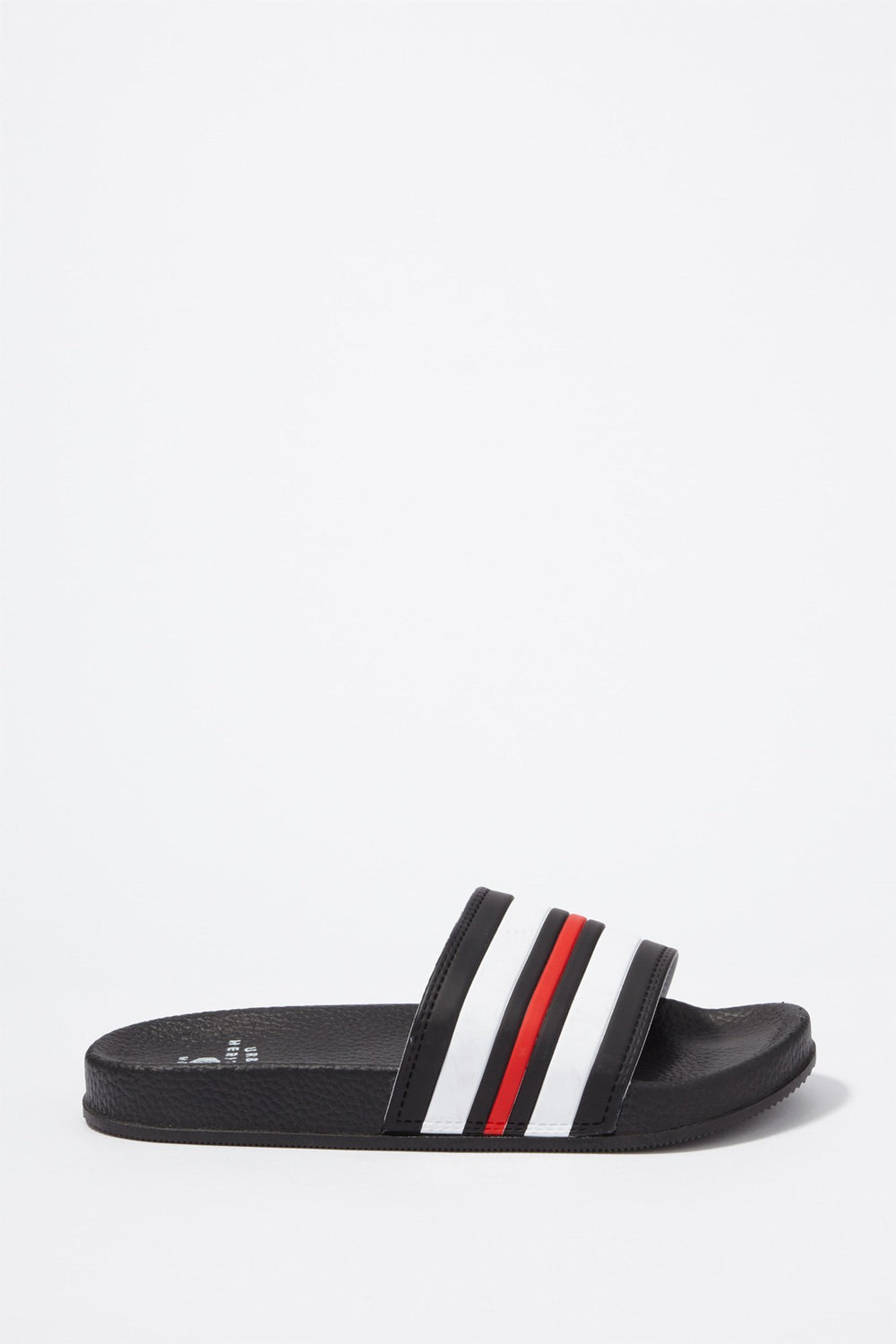 Men Coloured Stripe Slider Sandal Black
