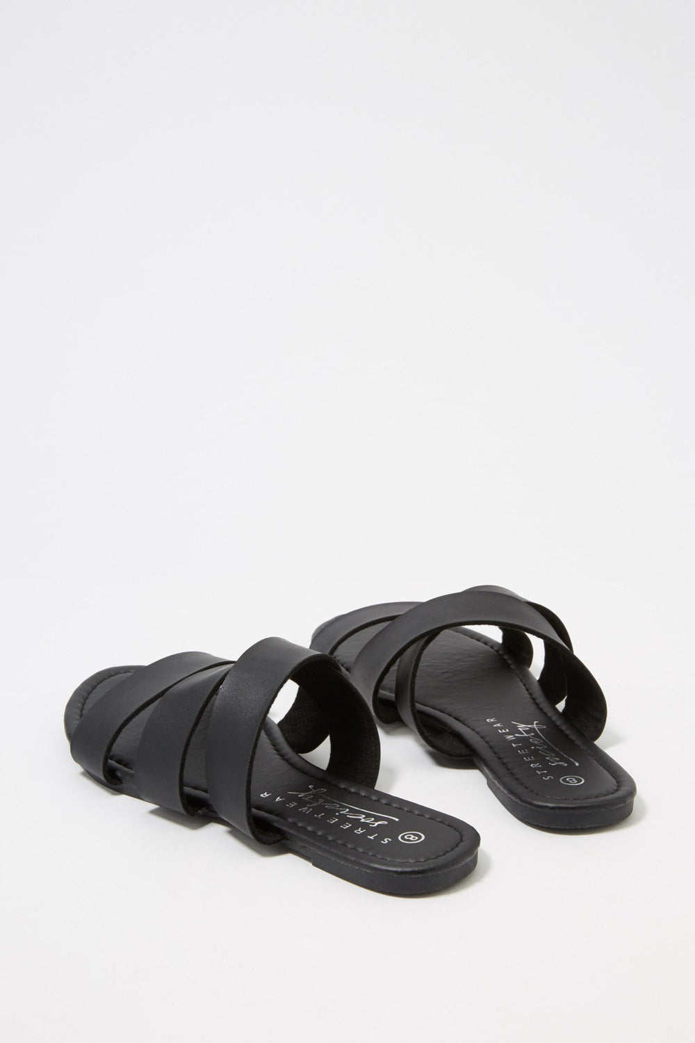 Women Crisscross Double Banded Slip-On Sandal Black