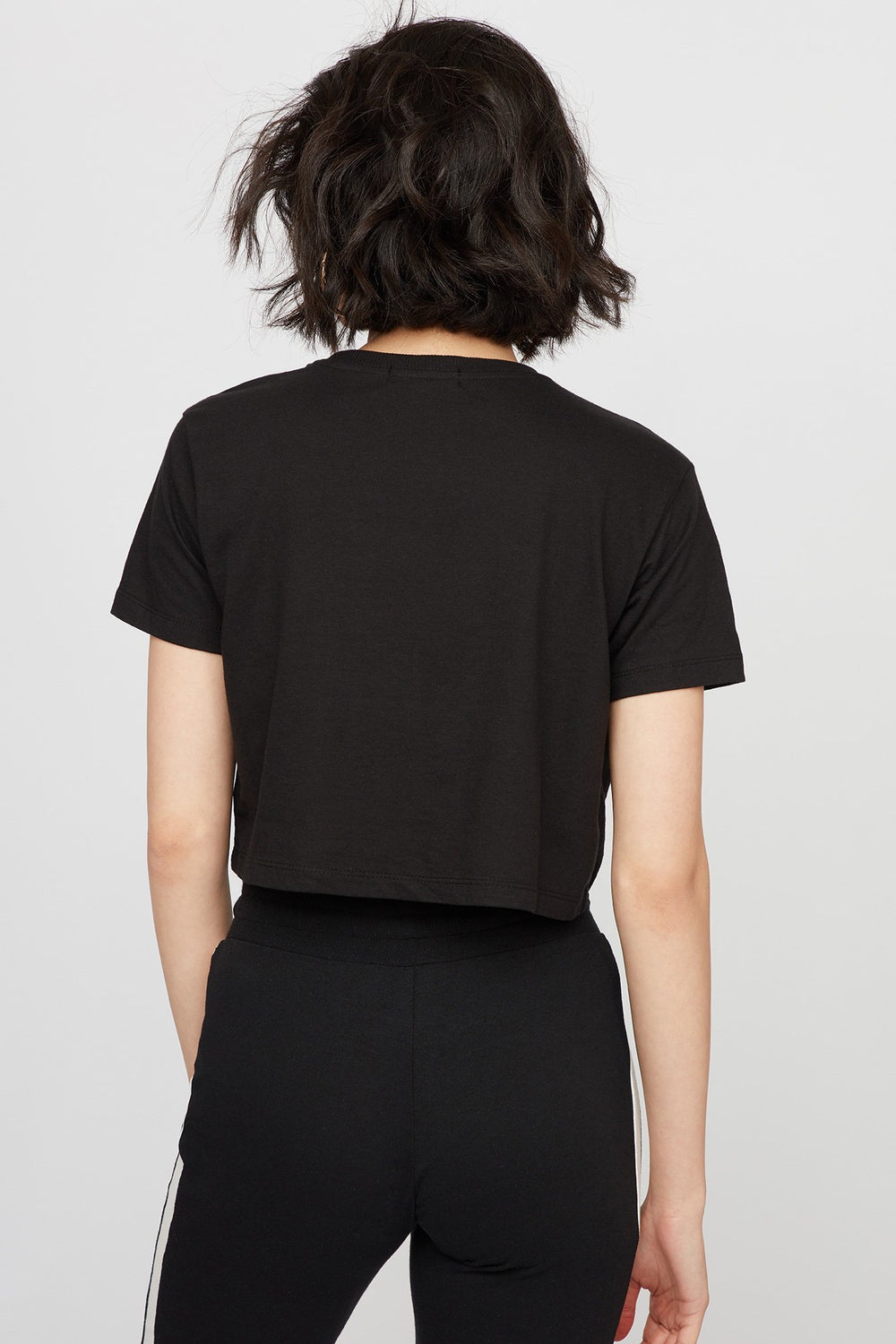 Women Cropped Graphic T-Shirt Black