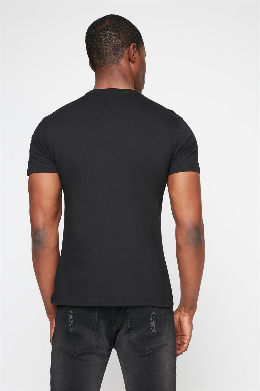 Men Damaged Savage Floral Graphic T-Shirt Black