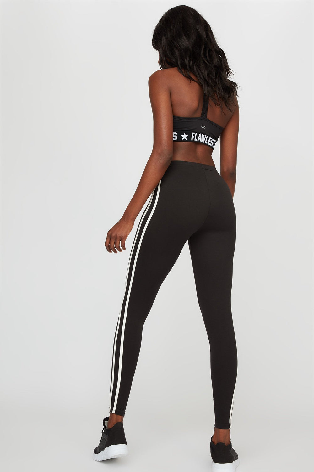 Women Double Side Stripe Legging Black