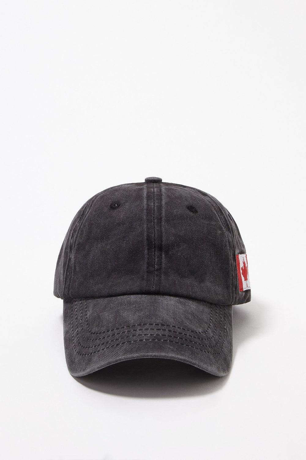 Women Embroidered Canada Flag Denim Dad Cap Black