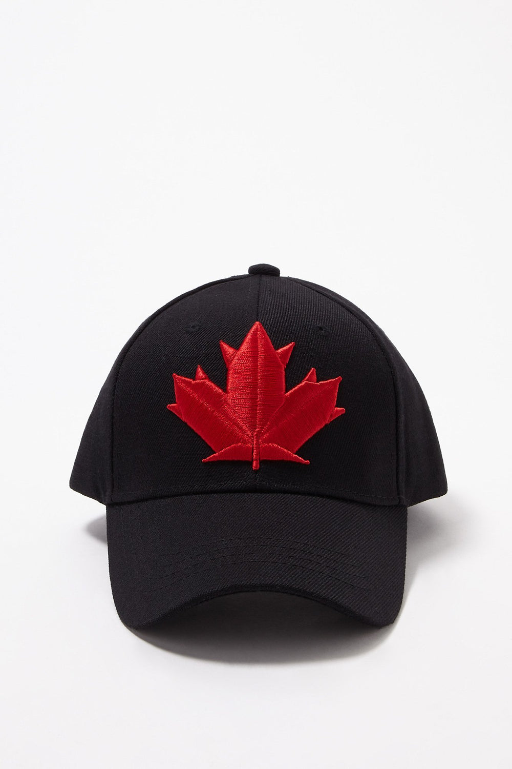 Women Embroidered Canada Maple Leaf Dad Cap Black