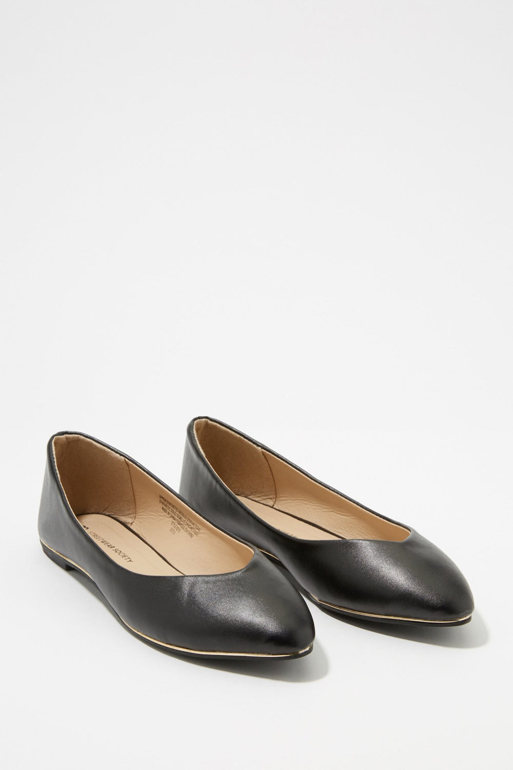 Women Faux-Leather Basic Slip-On Ballet Flat Black