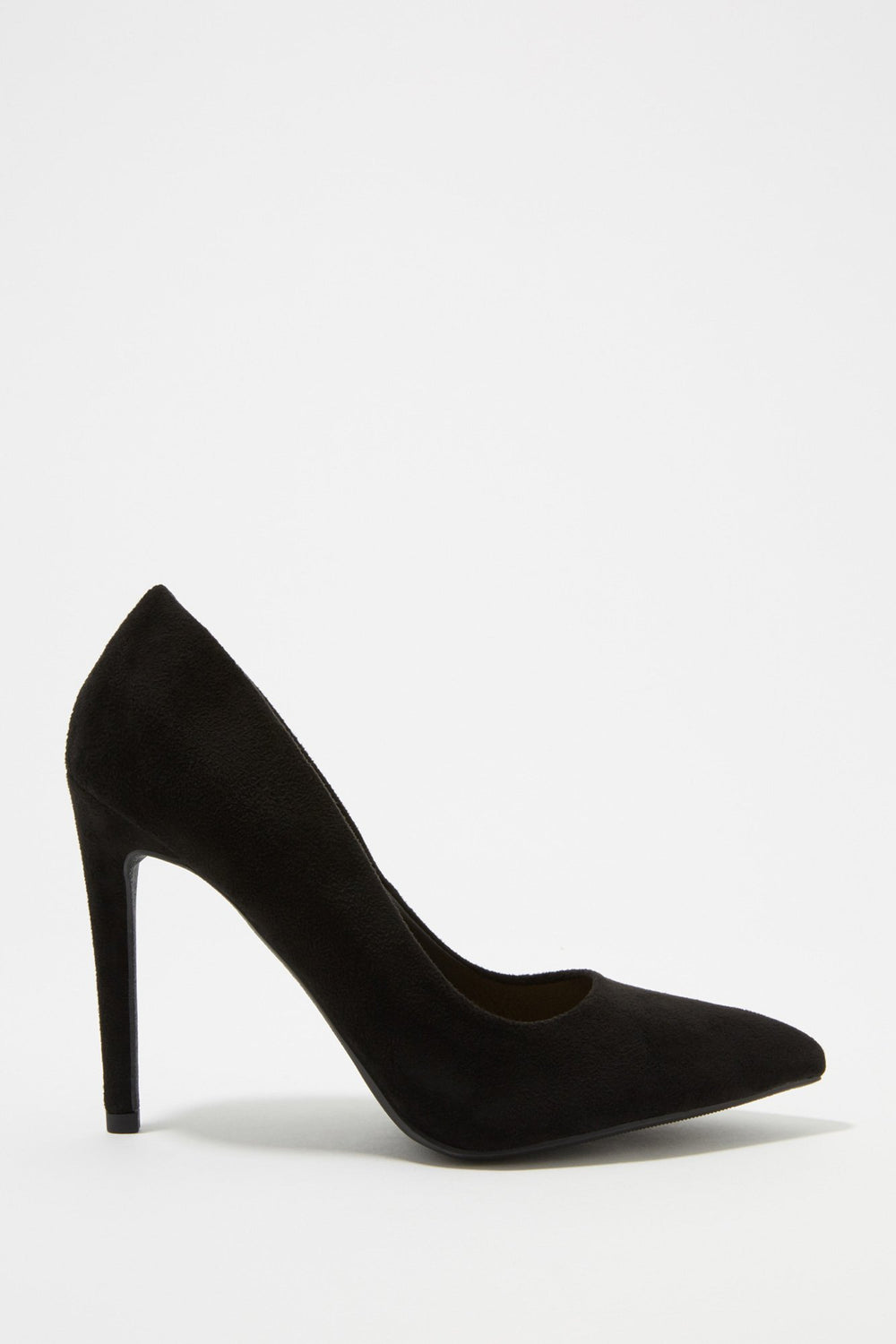 Women Faux-Suede Pointed Stiletto Heel Black