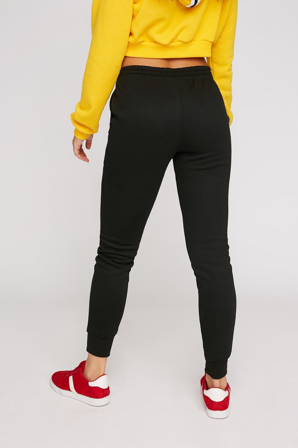 Women Fleece Drawstring Jogger Black