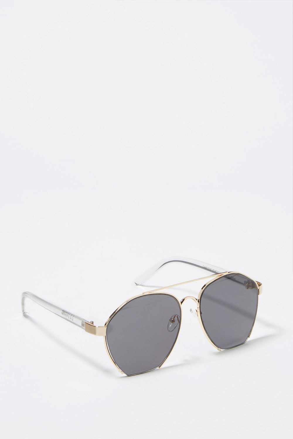 Women Geometric Curved Aviator Sunglasses Black